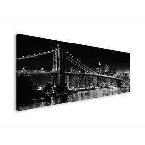 Bild New York Night III Schwarz - Weiß - Textil - 150 x 57 x 3 cm