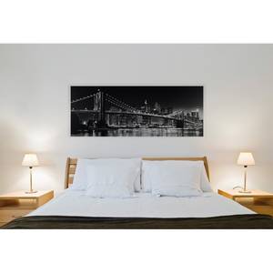 Bild New York Night III Schwarz - Weiß - Textil - 150 x 57 x 3 cm