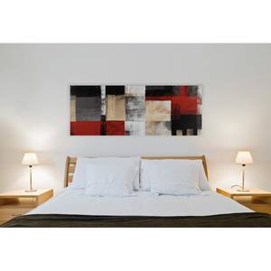 Bild Quadrat Grau - Rot - Textil - 150 x 57 x 3 cm