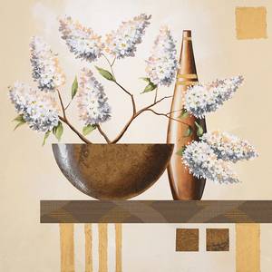 Canvas foto Vase Mood II 50x50cm Beige - Bruin - Wit - 50 x 50 x 1.8 cm