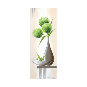 Leinwandbild Vase Mood IV 30x80 Beige - Grau - Grün - 30 x 80 x 1.8 cm