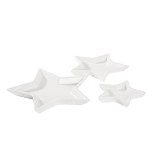 Assiettes en étoile Lena (lot de 3) Blanc - Porcelaine