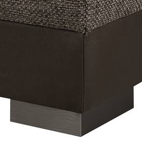 Canapé d'angle San Pedro Imitation cuir / Tissu structuré - Marron foncé - Méridienne courte à droite (vue de face)