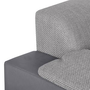 Ecksofa San Pedro Kunstleder / Strukturstoff - Grau - Longchair davorstehend rechts