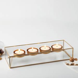 Kerzenhalter Rosso Glas / Metall - Gold