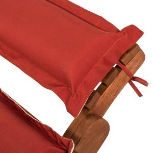 Gartenliege Ipanema I Eukalyptus massiv/Textil Rot
