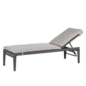 Chaise longue Paradise Lounge II En polyrotin gris