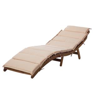 Chaise longue Vidigal Tissu / Acacia massif - Beige / Marron