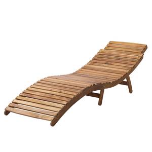 Chaise longue Vidigal Tissu / Acacia massif - Beige / Marron