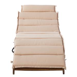 Chaise longue Vidigal Tissu / Acacia massif - Beige / Marron