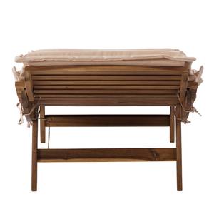 Chaise longue Vidigal Tissu / Acacia massif - Beige / Marron