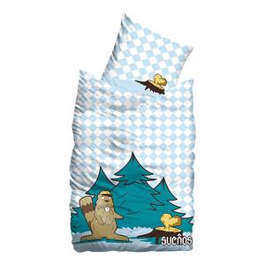 Draps de lit Linon Beaver Turquoise - 135 x 200 cm + oreiller 80 x 80 cm