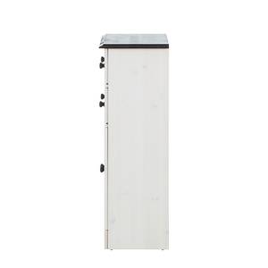 Armoire basse Senna I Pin massif - Blanc / Havanna