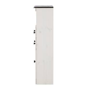 Armoire colonne Senna Pin massif - Blanc / Havane