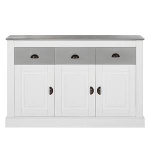 Dressoir Neely massief grenenhout - Wit/grijs