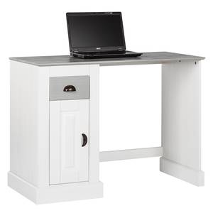 Bureau Neely massief grenenhout - Wit/grijs