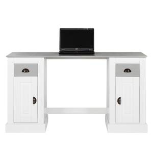 Bureau Neely I Pin massif - Blanc / Gris