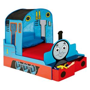 Eenpersoonsbed Thomas de stoomlocomotief Blauw - Plaatmateriaal - 165 x 122 x 74 cm