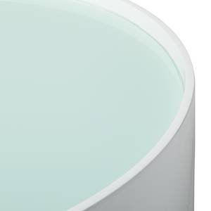 Salontafel Lounge hoogglans wit & gesatineerde glazen plaat