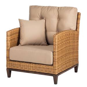 Lounge-Gruppe Cassale Polyrattan Hellbraun/Klarglas