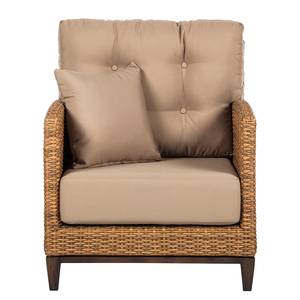 Lounge-Gruppe Cassale Polyrattan Hellbraun/Klarglas