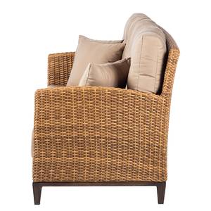 Lounge-Gruppe Cassale Polyrattan Hellbraun/Klarglas