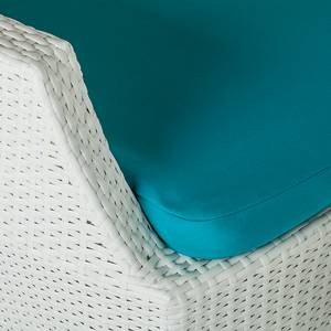 Loungeset White Cloud (3-delig) polyrotan/stof - wit - turquoise
