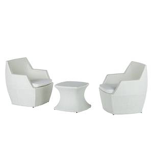 Sitzgruppe White Cloud (3-teilig) Polyrattan/Stoff Weiß