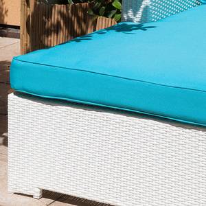 Tuinmeubelset Paradise Lounge (3-delige set) - polyrotan / textiel - wit / turquoise