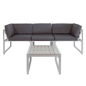 Fauteuil d'angle Kudo Tissu / Polywood - Gris foncé / Gris clair