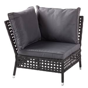 Loungeecke Kylo Webstoff / Polyrattan - Grau / Anthrazit