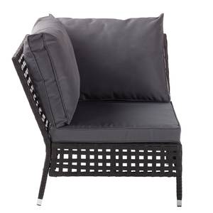 Fauteuil d'angle lounge Kylo Tissu / Polyrotin - Gris / Anthracite