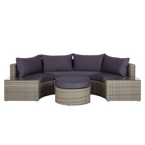 Loungegruppe Paradise Lounge III Polyrattan / Webstoff - Braun / Deep Taupe