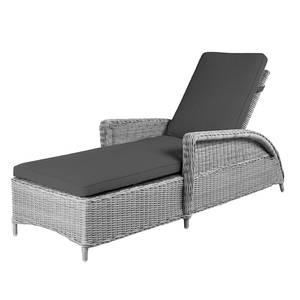 Gartenliege Barcelona Polyrattan - Grau