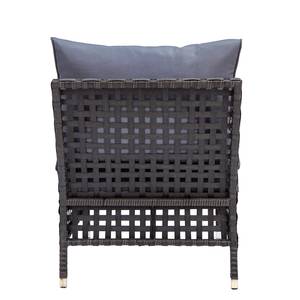 Loungegruppe Kylo II (4-teilig) Webstoff / Polyrattan - Grau / Anthrazit