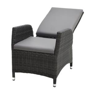 Fauteuil lounge Lesura I Cuir véritable / Polyrotin - Gris / Marron