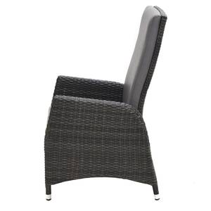 Poltrona lounge Lesura I Vera pelle/Polyrattan - Grigio/Marrone