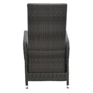 Loungefauteuil Lesura I echt leer/polyrotan - grijs/bruin