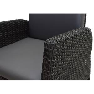 Loungefauteuil Lesura I echt leer/polyrotan - grijs/bruin