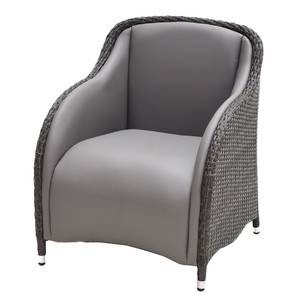 Fauteuil lounge Lesura III Cuir véritable / Polyrotin - Gris / Marron