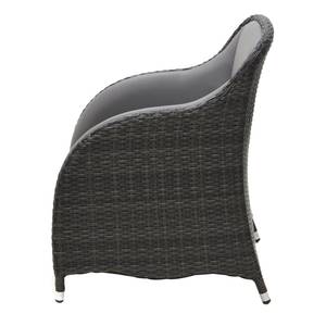 Poltrona lounge Lesura III Vera pelle/Polyrattan - Grigio/Marrone