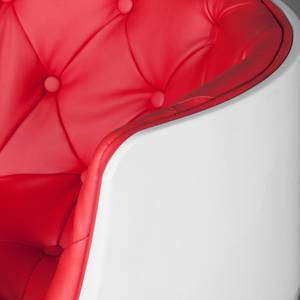 Fauteuil San Luis II Imitation cuir Cuir synthétique Veli : Blanc-Rouge I