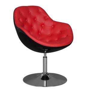 Fauteuil Apia Cuir synthétique Veli : Noir-Rouge I