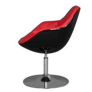 Fauteuil Apia Cuir synthétique Veli : Noir-Rouge I