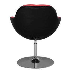 Fauteuil Apia Cuir synthétique Veli : Noir-Rouge I