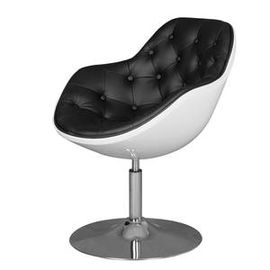 Fauteuil Apia Cuir synthétique Veli : Noir-Blanc