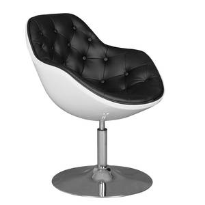 Fauteuil Apia Cuir synthétique Veli : Noir-Blanc