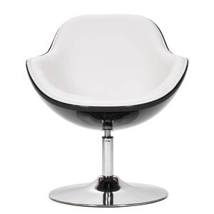 Fauteuil Cartago Cuir synthétique Veli : Blanc-Noir II