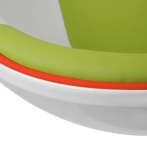 Draaistoel Cartago wit kunstleer 360 graden - Kunstleer Veli: Groen-Wit