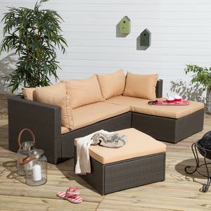 Loungeset Paradise Lounge I (3-teilig) Polyrattan - Cognac